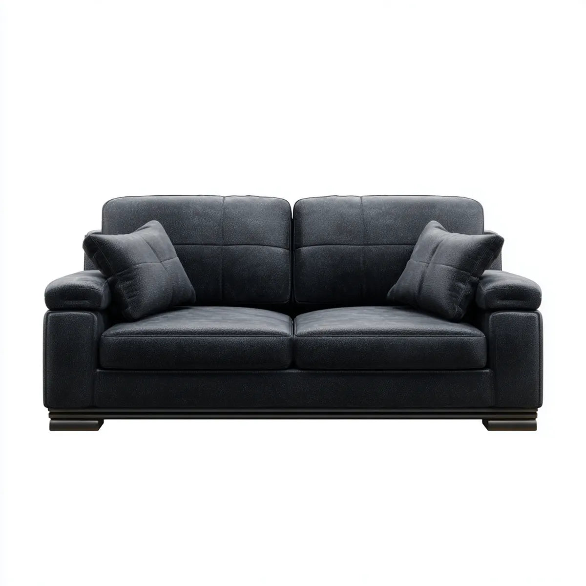 Sofa 2 czarne siedzenia w syntetycznej, prostokątnej skórze PU 180 x 90 x 88 cm