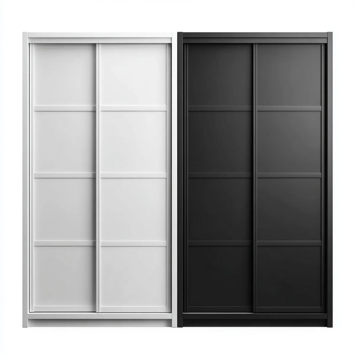 Szafa z 2 drzwi przesuwne czarny szary 120 x 60 x 200 cm w prostokątnej płyty wiórowej melaminy