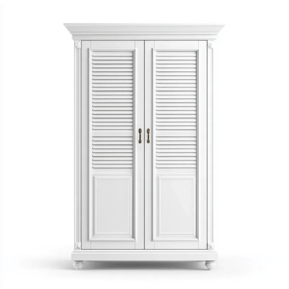 Szafa z 2 drzwiami biały 120 x 60 x 220 cm w prostokątnym MDF z drzwi Perskich