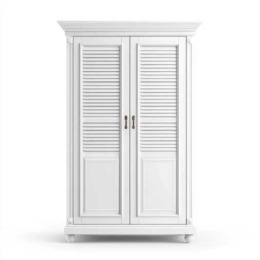 Szafa z 2 drzwiami biały 120 x 60 x 220 cm w prostokątnym MDF z drzwi Perskich