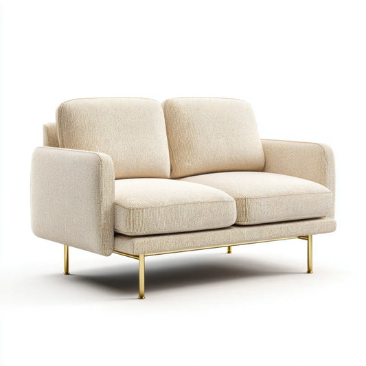 Sofa 2 beżowe fotele 160 x 90 x 80 cm poliestrowa powłoka prostokątna