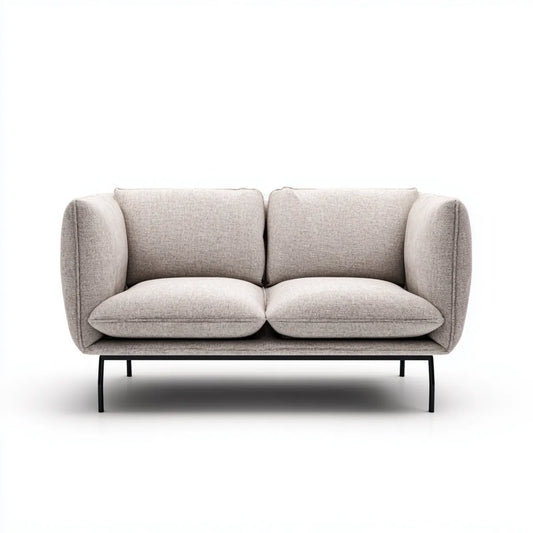 Sofa 2 umieszcza jasnoszary 160 x 85 x 78 cm w poliestrze z prostokątną stalową ramą