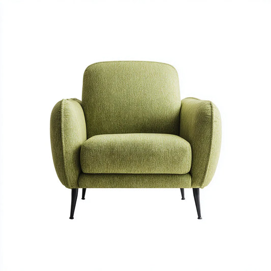 Fotel, Salon krzesło zielony oliwka 80 x 82 x 90 cm poliester ze stalowych nóg
