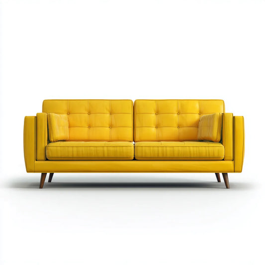 Sofa, 2-kanapa fotela żółty 220 x 88 x 84 cm PU- sztuczna skóra prostokątna