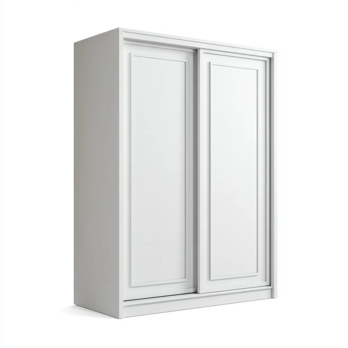 Szafa z 2 drzwi przesuwne biały 120 x 60 x 200 cm w prostokątnej melaminy