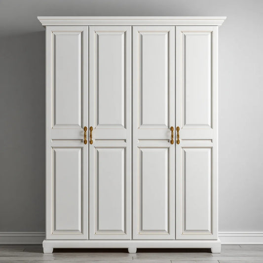 Szafa 4-drzwiowa biały 200 x 60 x 220 cm prostokątna MDF