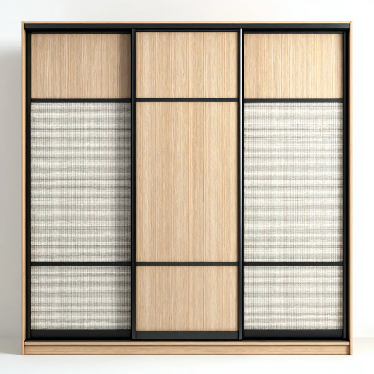 Szafa z 3 drzwiami przesuwnymi czarny dąb 180 x 60 x 200 cm w MDF i prostokątnej stali