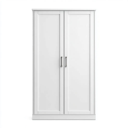 Szafa z 2 drzwiami biały MDF 80 x 52 x 180 cm prostokątna