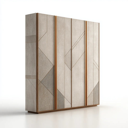 Szafa 6-drzwiowa szary gołąb i orzech włoski 240 x 60 x 220 cm w prostokątnym MDF