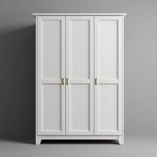 Szafa 3-drzwiowa białe 150 x 60 x 200 cm w prostokątnym MDF