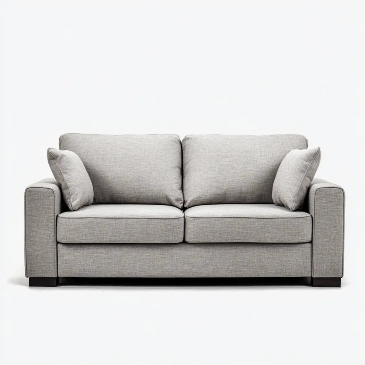 Sofa 2 miejsca szary prostokątna poliester 160 x 90 x 85 cm
