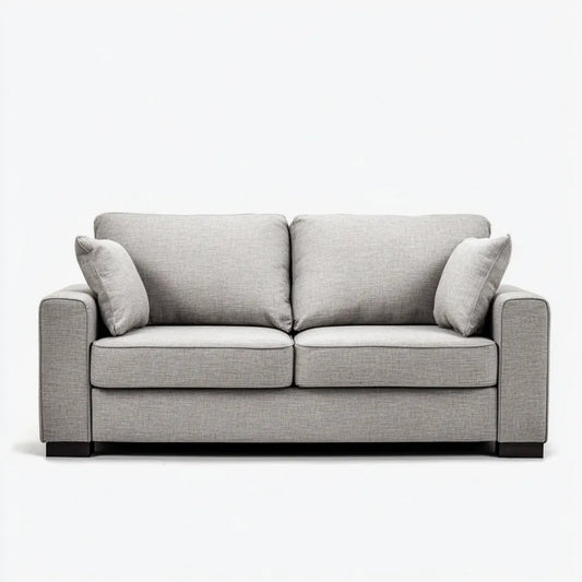Sofa 2 miejsca szary prostokątna poliester 160 x 90 x 85 cm