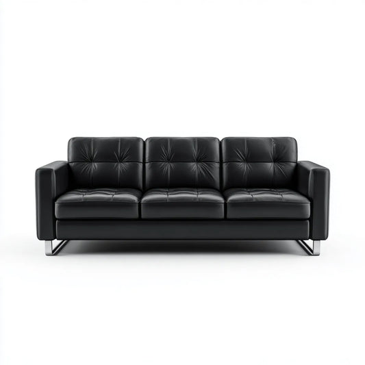 Sofa, 3 fotela w syntetycznym prostokątnym poliuretanowym prostokątnym 210 x 88 x 88 cm