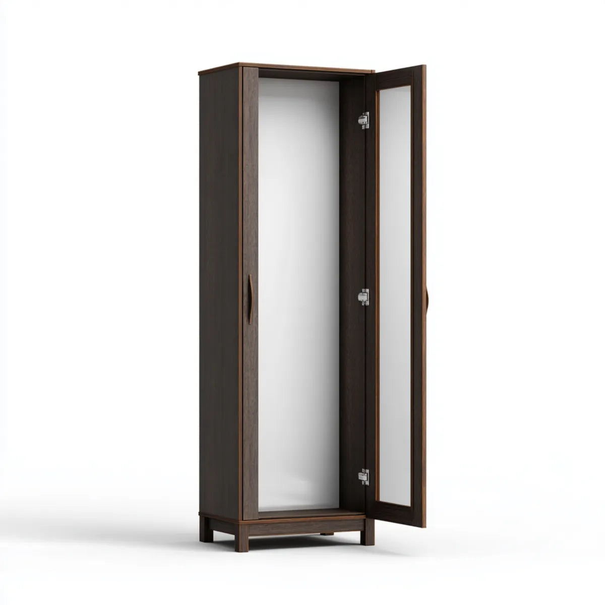 Szafa, 1-drzwi szafa z ciemnobrązowym lustrem w prostokątnym panelu MDF 60 x 45 x 180 cm